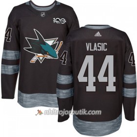Män Ishockey San Jose Sharks Tröja Marc-Edouard Vlasic 44 1917-2017 100th Anniversary Adidas Svart Authentic